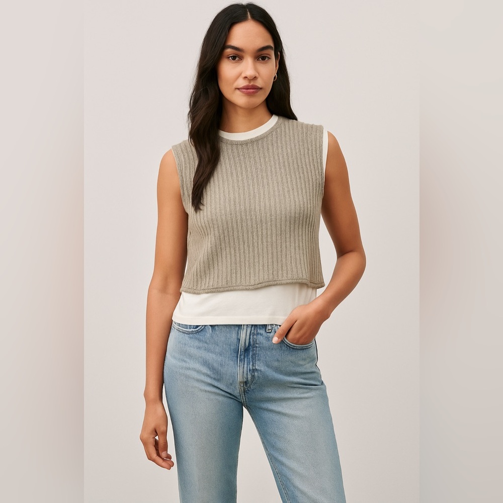 ZARA Knit Layered Top – Size Large